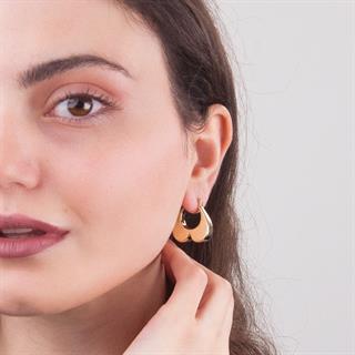 14 Ayar İtalyan Kalp Altın Küpe