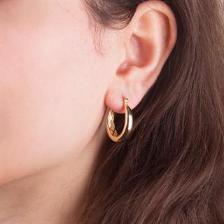 14 Ayar İtalyan Parlak Halka Altın Küpe