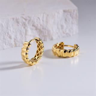 14 Ayar İtalyan Halka Dilim Altın Küpe