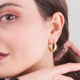 14 Ayar İtalyan Köşeli Altın Küpe