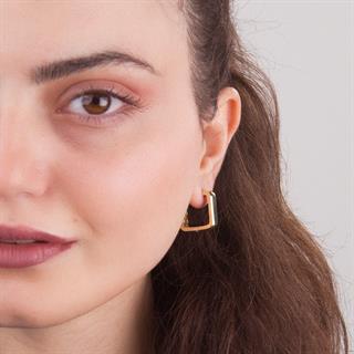 14 Ayar İtalyan Kare Altın Küpe