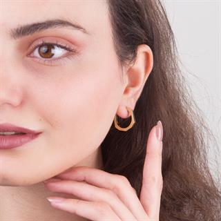 14 Ayar İtalyan Altıgen Altın Küpe