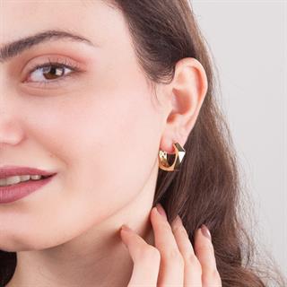 14 Ayar İtalyan Tasarım Altın Küpe