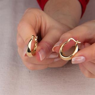 14 Ayar İtalyan Parlak Halka Altın Küpe