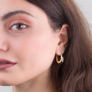 14 Ayar İtalyan Parlak Altın Küpe