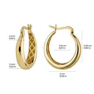 14 Ayar İtalyan Parlak Halka Altın Küpe