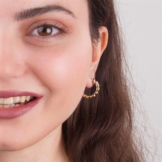 14 Ayar İtalyan Halka Dilim Altın Küpe