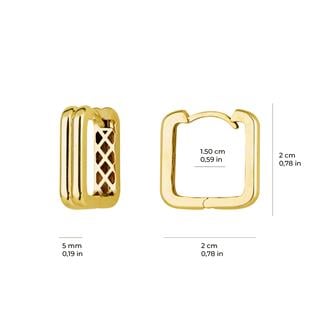 14 Ayar İtalyan Kare Kanallı Altın Küpe