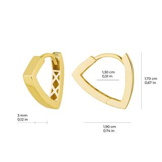 14 Ayar İtalyan V Tasarım Altın Küpe