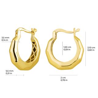 14 Ayar İtalyan Köşeli Altın Küpe