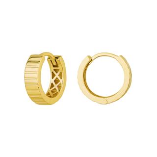 14 Ayar İtalyan Halka Desenli Altın Küpe