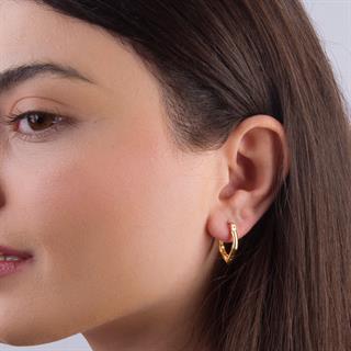 14 Ayar İtalyan Tasarım Altın Küpe