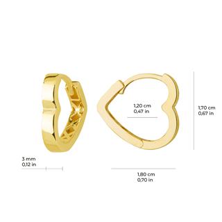 14 Ayar İtalyan Altın Kalp Küpe