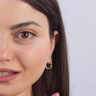 14 Ayar İtalyan Modern Altın Küpe