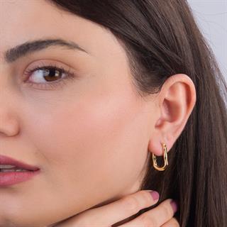 14 Ayar İtalyan Modern Altın Küpe