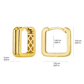 14 Ayar İtalyan Kare Kanallı Altın Küpe