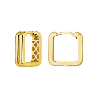 14 Ayar İtalyan Kare Kanallı Altın Küpe