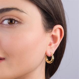 14 Ayar İtalyan Köşeli Altın Küpe