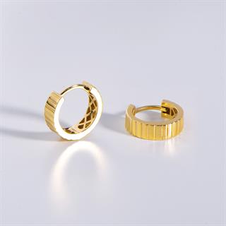 14 Ayar İtalyan Halka Desenli Altın Küpe