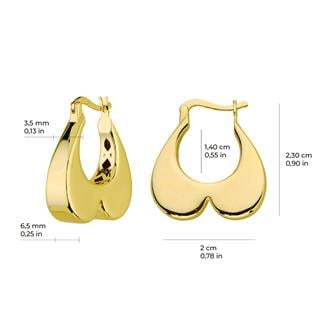 14 Ayar İtalyan Kalp Altın Küpe