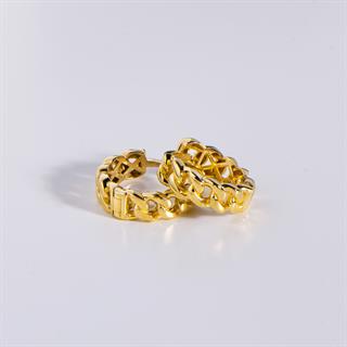 14 Ayar İtalyan Zincir Halka Altın Küpe