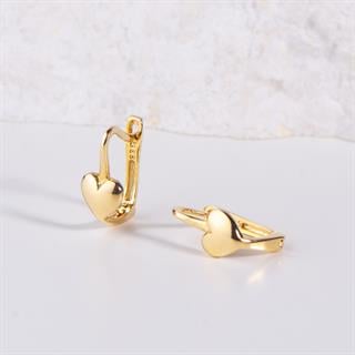 14 Ayar Kalp Altın Küpe