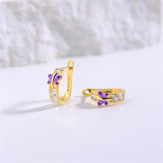 14 Ayar Altın Yusufçuk Halka Çocuk Küpe