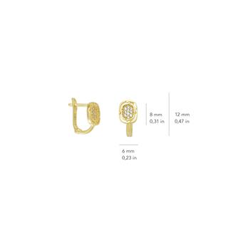 14 Ayar J Model Taşlı Altın Küpe