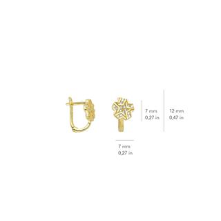 14 Ayar J Model Taşlı Altın Yıldız Küpe