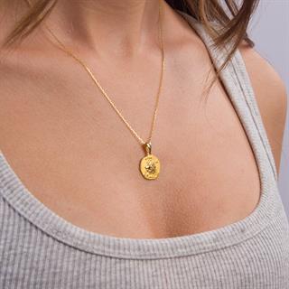 14 Ayar Altın Aslan Burç Kolye Ucu