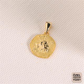 14 Ayar Altın Aslan Burç Kolye Ucu