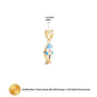 14 Ayar Altın Balık Kolye Ucu