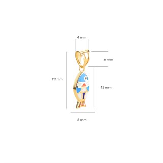 14 Ayar Altın Balık Kolye Ucu