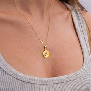 14 Ayar Altın Başak Burç Kolye Ucu