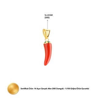 14 Ayar Altın Biber Kolye Ucu