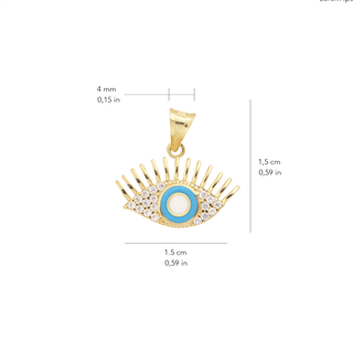 14 Ayar Altın Büyük Kirpik Bereket ve Şans Kolye Ucu