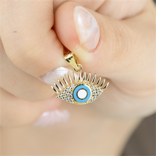 14 Ayar Altın Büyük Kirpik Bereket ve Şans Kolye Ucu