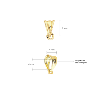 14 Ayar Altın Büyük Kirpik Bereket ve Şans Kolye Ucu