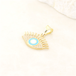 14 Ayar Altın Büyük Kirpik Bereket ve Şans Kolye Ucu