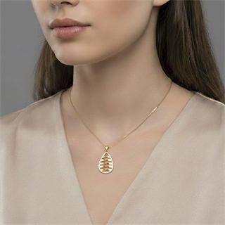 14 Ayar Altın Damla Taşlı Altın Kolye Ucu