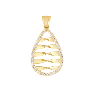 14 Ayar Altın Damla Taşlı Altın Kolye Ucu