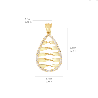 14 Ayar Altın Damla Taşlı Altın Kolye Ucu