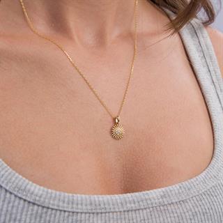 14 Ayar Altın Güneş Kolye Ucu