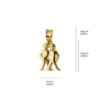 14 Ayar Altın İkizler Burç Kolye Ucu