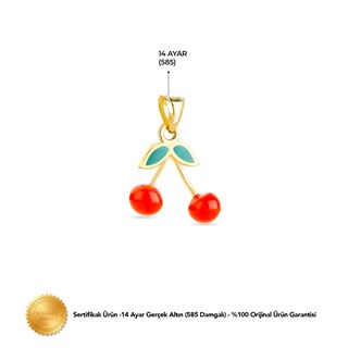 14 Ayar Altın Kiraz Kolye Ucu