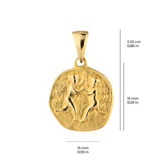 14 Ayar Altın İkizler Burç Kolye Ucu