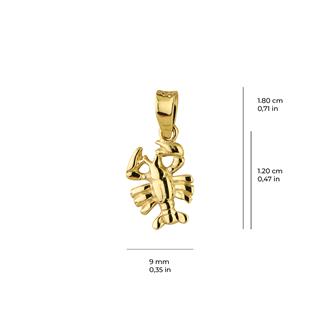 14 Ayar Altın Yengeç Burç Kolye Ucu