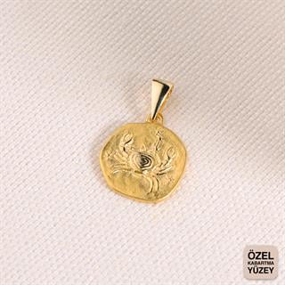 14 Ayar Altın Yengeç Burç Kolye Ucu