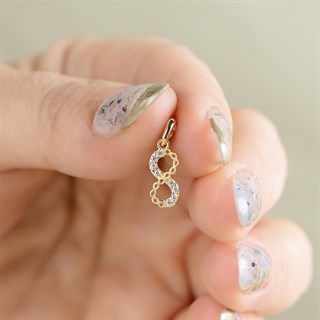 14 Ayar Sonsuzluk Taşlı Altın Kolye Ucu