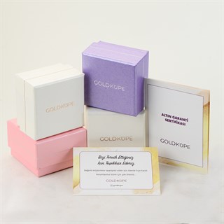 14 Ayar Taşlı Kalp Altın Kolye Ucu